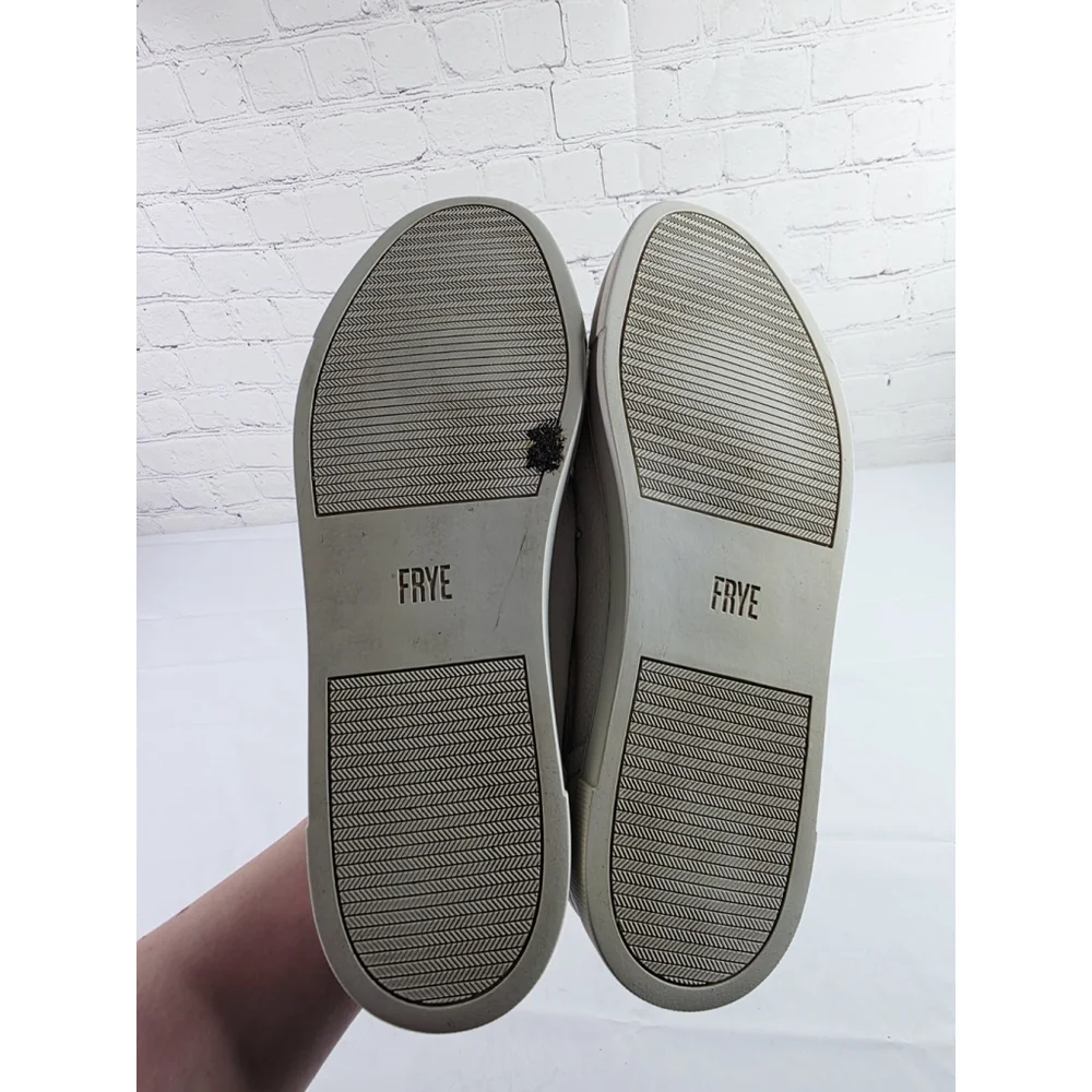 Frye Ivy Low Lace Luxe Tumnled White Leather Sneakers Shoes Women's Size 10
